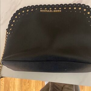 Michael Kors Black Crossbody Bag with Gold Accents